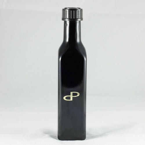 Bouteille PURPLE POT sombre à corps carré et bouchon noir